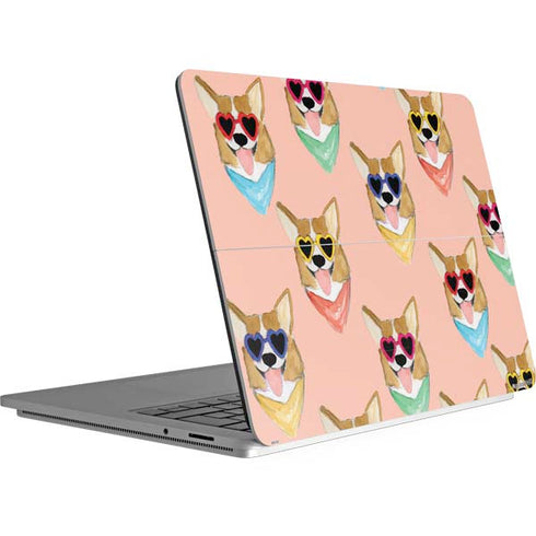 Bouffants and Broken Hearts Corgi Love Surface Laptop Studio Skin